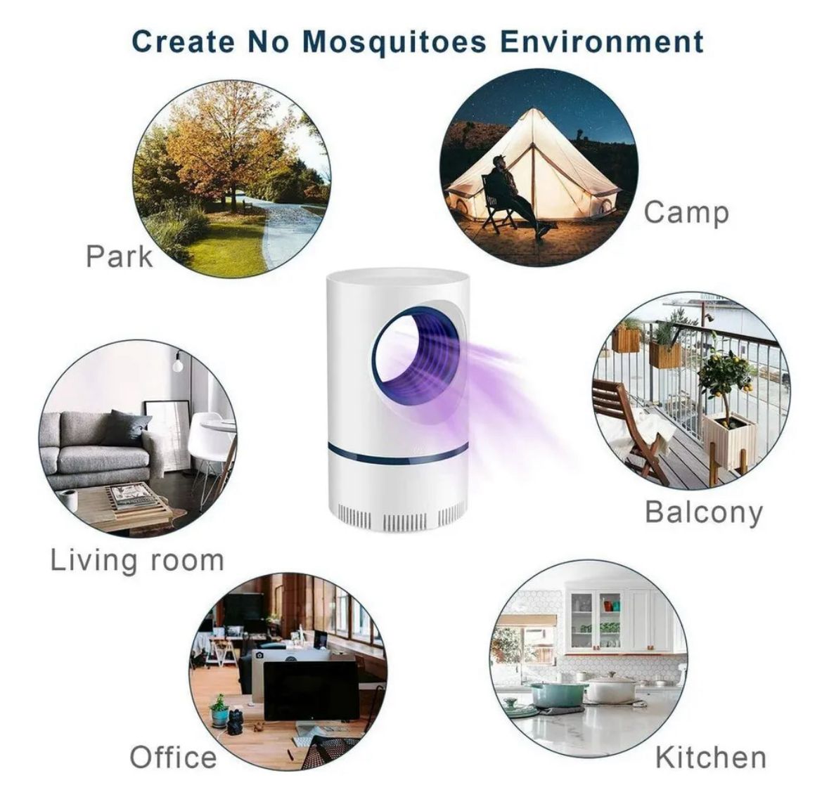 Lampara LED Atrapa Mosquitos USB