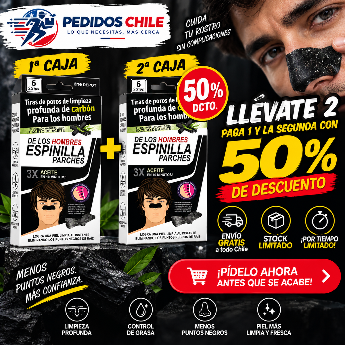 PARCHES REMOVEDORES DE ESPINILLAS Y PUNTOS NEGROS